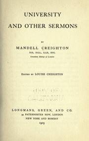 Cover of: University & other sermons