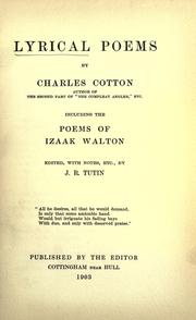 Cover of: Lyrical poems by Charles Cotton