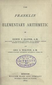 The Franklin elementary arithmetic by Edwin P. Seaver