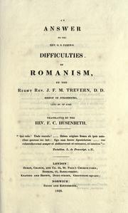 Cover of: An answer to the Rev. G.S. Faber's Difficulties of Romanism by Jean François Marie Bishop Lepappe de Trévern