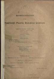 Cover of: Reorganization of the Northern Pacific Railroad Company 