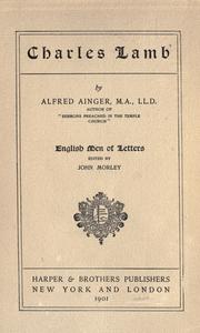 Charles Lamb by Alfred Ainger