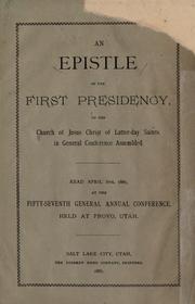 Cover of: An epistle of the First Presidency by Church of Jesus Christ of Latter-Day Saints. First Presidency.