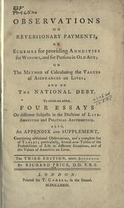 Cover of: Observations on reversionary payments by Richard Price