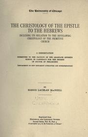 Cover of: The Christology of the Epistle to the Hebrews