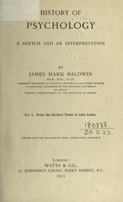 Cover of: History of psychology by James Mark Baldwin