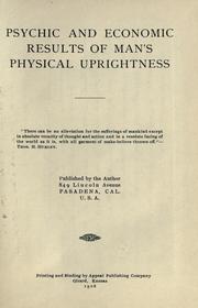 Cover of: Psychic and economic results of man's physical uprightness.