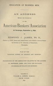 Cover of: Education of business men. by Edmund J. James