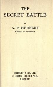 Cover of: The secret battle. by Alan Patrick Herbert