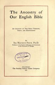Cover of: The ancestry of our English Bible by Ira Maurice Price