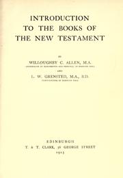 Cover of: Introduction to the books of the New Testament by Allen, Willoughby Charles