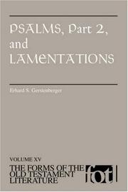 Cover of: Psalms, Part 2 and Lamentations by Erhard, S. Gerstenberger