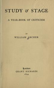 Cover of: Study & stage by William Archer