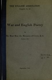 War and English poetry by Crewe, Robert Offley Ashburton Crewe-Milnes, 1st marquis of