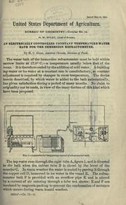 Cover of: An electrically controlled constant temperature water bath for the immersion refractometer.