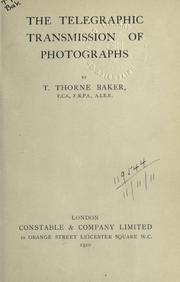 Cover of: telegraphic transmission of photographs.