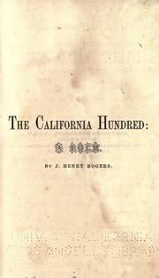 Cover of: The California Hundred: a poem