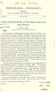 Cover of: A new colubrid snake of the genus Stegonotus from Borneo by Robert F. Inger
