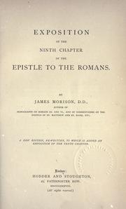 Cover of: Exposition of the ninth chapter of the Epistle to the Romans.