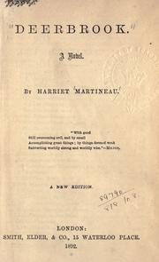Cover of: Deerbrook, a novel. by Harriet Martineau