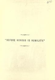 Cover of: Before honour is humility by 