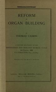 Reform in organ building by Thomas Casson