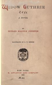 Cover of: Widow Guthrie by Richard Malcolm Johnston