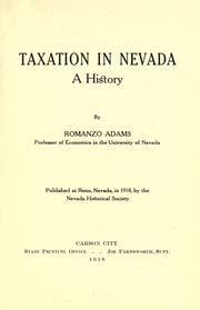 Taxation in Nevada by Romanzo Colfax Adams