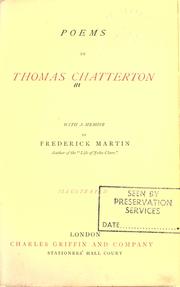 Poems by Thomas Chatterton