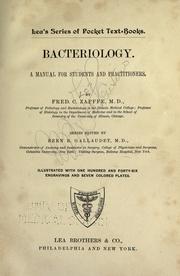 Cover of: Bacteriology. by Frederick Carl Zapffe