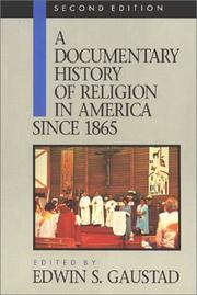 Cover of: A documentary history of religion in America