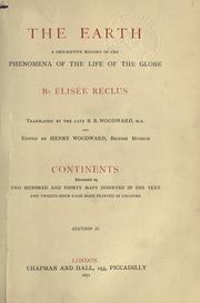 Cover of: The earth: a descriptive history of the phenomena of the life of the globe.