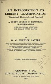 Cover of: An introduction to library classification by W. C. Berwick Sayers