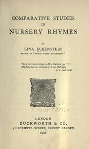 Cover of: Comparative studies in nursery rhymes by Lina Eckenstein
