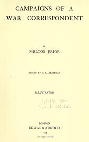 Cover of: Campaigns of a war correspondent by Melton Prior