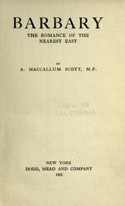 Cover of: Barbary by A. Maccallum Scott