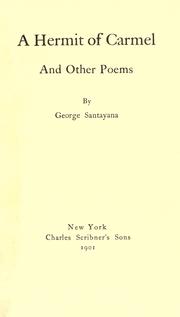 Cover of: A hermit of Carmel, and other poems by George Santayana