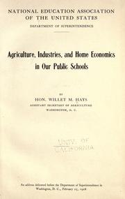 Cover of: Agriculture, industries, and home economics in our public schools
