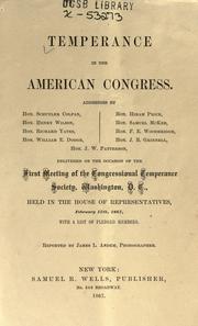 Cover of: Temperance in the American Congress . . . by James L. Andem