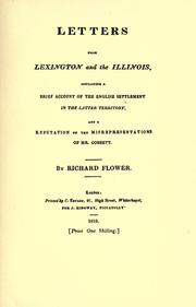 Cover of: Flower's Letters from Lexington (June 25, 1819) and the Illinois (August 16, 1819)...