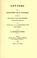 Cover of: Flower's Letters from Lexington (June 25, 1819) and the Illinois (August 16, 1819)...