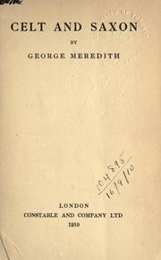 Cover of: Celt and Saxon. by George Meredith