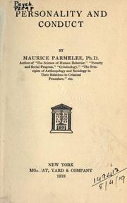 Cover of: Personality and conduct. by Maurice Parmelee, Maurice Parmelee