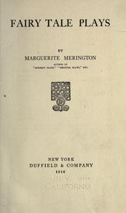 Cover of: Fairy tale plays by Marguerite Merington