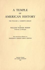 Cover of: temple of American history: the William L. Clements library