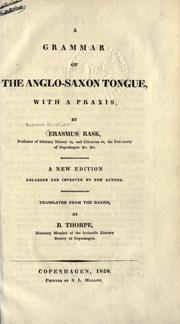 Cover of: A grammar of the Anglo-Saxon tongue, with a praxis. by Rasmus Rask
