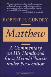Cover of: Matthew: A Commentary on His Handbook for a Mixed Church Under Persecution