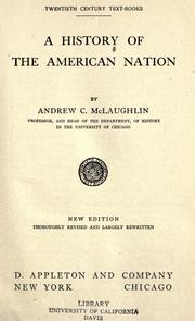 Cover of: A history of the American nation by McLaughlin, Andrew Cunningham