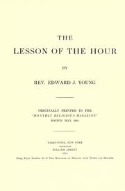 Cover of: lesson of the hour