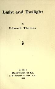 Cover of: Light and twilight